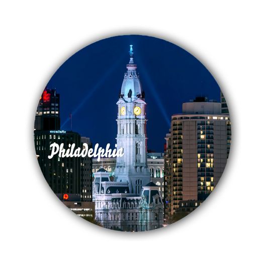 Philadelphia Round Magnet